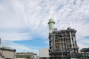 view of pipelines and towers, heavy industry. photo