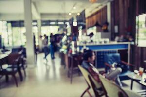 café cafetería fondo borroso con imagen bokeh. foto