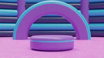 abstract background colorful object podium playground concept, 3D illustration rendering photo