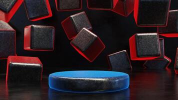 abstract background colorful object podium gaming concept, 3D illustration rendering photo