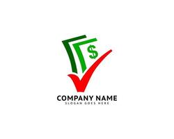 Money Check Mark Logo Template vector