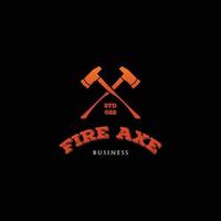 Fire axe icon logo design inspiration vector