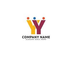 Initial Letter Y People Logo Design vector