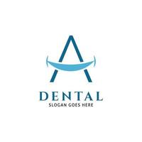 Initial Letter A Dental Logo Design Template vector