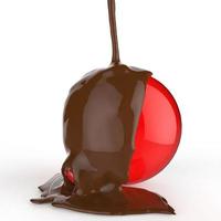 melt chocolate on Christmas ball ornament photo