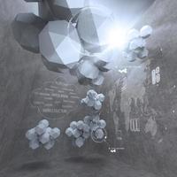 diseño abstracto de polígono bajo en 3d para computadora de redes en la nube foto