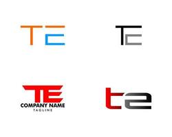 Set of Initial Letter TE Design Logo Vector