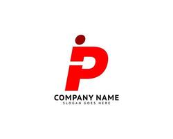 Initial Letter P People Logo Design vector