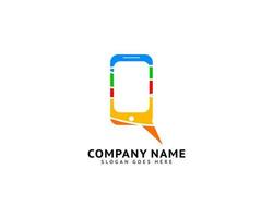 Mobile Chat Icon Vector Logo Design Template