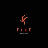 Initial letter F fire icon logo design inspiration vector