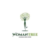 Woman Tree Icon Vector Logo Template Illustration Design