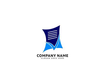 File document check logo design concept template vector