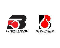 Set of Initial Letter B Fire Logo Design vector