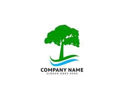 Tree Water Logo Template Design Vector