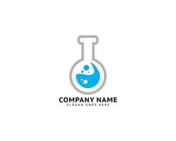 Lab tube vector icon logo design