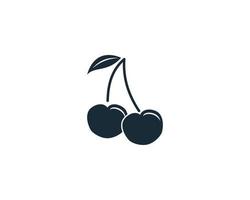 Cherry Fruit Icon Vector Logo Template Illustration Design