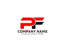 Initial Letter PF Logo Template Design vector