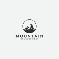 landscape logo mountain view hill vector