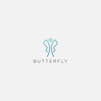 wings butterfly active logo line modern vector