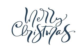 Vintage Hand drawn vector lettering text Merry Christmas. brush calligraphic phrase isolated on white background. Quote for cards invitations, templates. Stock illustration