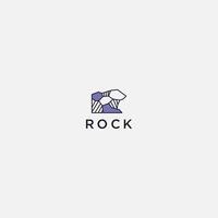 logotipo de rock minimalista paisajes de colinas y montañas vector