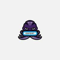 mascot e sport game tentacle logo design vector