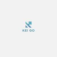 abstract K letter and arrow up go logo vector