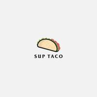 logo de taco moderno bocadillo sup taco vector