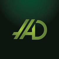 A D Logo. AD Letter Logo Design with Black and Red Color. vector