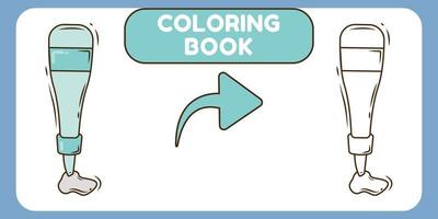 lindo pegamento dibujado a mano dibujos animados doodle libro para colorear para niños vector