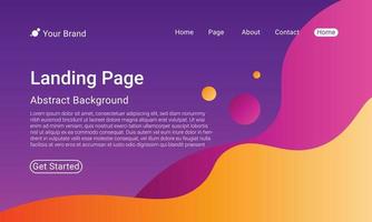 Landing Page Website Template Vector. Abstract colorful gradient. Design for website and mobile, Business Interface, Landing Web Page.
