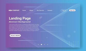 Minimal Landing Page Website Template. Blue gradient geometric background with dynamic shapes, wave and geometric element. Design for website and mobile website development. vector