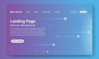 Abstract Landing Page Website Template. Modern purple gradient geometric background with dynamic shapes, wave and shooting star element. Design for website and mobile website development. vector