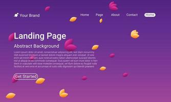 Landing Page Website Template Vector. Flower decoration. Abstract colorful gradient. Design for website and mobile, Business Interface, Landing Web Page. vector