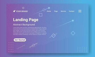 Modern Landing Page Website Template. Modern Blue gradient geometric background with dynamic shapes, wave and geometric element. Design for website and mobile website development. vector