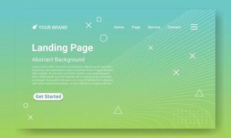 Minimal Landing Page Website Template Vector. Modern Green gradient geometric background with dynamic shapes and Geometric element. Design for website and mobile website development. vector