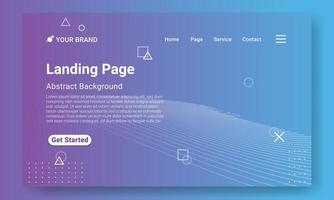 Modern Blue gradient geometric background with dynamic shapes, wave and geometric element. Modern Landing Page Website Template. Design for website and mobile website development. vector