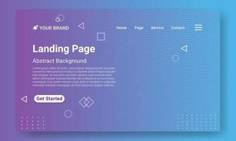 Abstract Landing Page Website Template. Modern Blue gradient geometric background with dynamic shapes, wave and geometric element. Design for website and mobile website development. vector