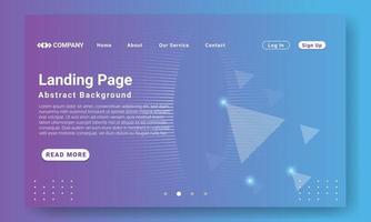 Minimal Landing Page Website Template. Abstract purple gradient geometric background with dynamic shapes, wave and geometric pattern. Design for website and mobile website development. vector