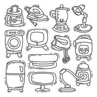 Hand drawn cartoon doodle electronic tool bundle coloring vector