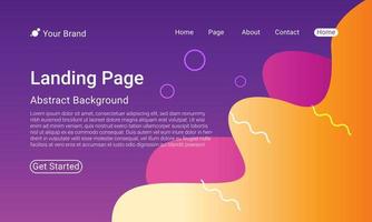 Landing Page Website Template Vector. Abstract colorful gradient. Design for website and mobile, Business Interface, Landing Web Page. vector