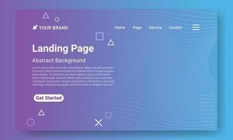 Purple gradient geometric background with dynamic shapes, wave and geometric element. Modern Landing Page Website Template. Design for website and mobile website development. vector