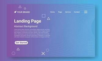 Purple gradient geometric background with dynamic shapes, wave and geometric element. Modern Landing Page Website Template. Design for website and mobile website development. vector