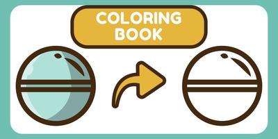 lindas pastillas dibujadas a mano dibujos animados doodle libro para colorear para niños vector