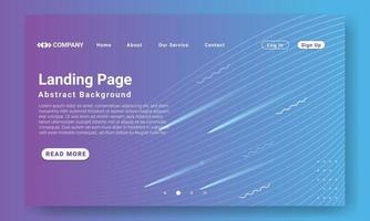 Abstract Landing Page Website Template. Abstract purple gradient geometric background with dynamic shapes, wave and shooting star element. Design for website and mobile website development. vector