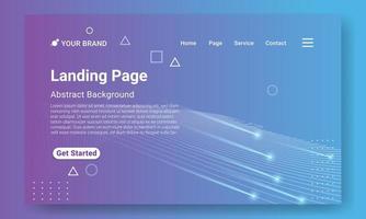 Minimal Blue gradient geometric background with dynamic shapes, wave and shooting star element. Modern Landing Page Website Template. Design for website and mobile website development. vector