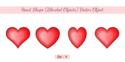 Creative 3d Heart shape set, Heart shape vector object set created on white background.