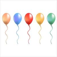 Colorful balloon object set, High quality Rubber Balloon vector illustrations created with Gradient mesh tool.