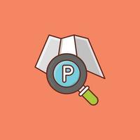 search parking Vector illustration on a background. Premium quality symbols. Vector Line Flat color  icon for concept and graphic design.