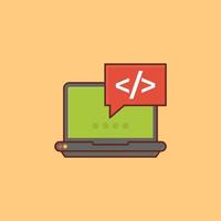 coding Vector illustration on a background. Premium quality symbols. Vector Line Flat color  icon for concept and graphic design.